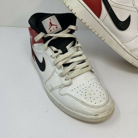 Nike Air Jordan 1 Mid White/Black/Gym Red - Picture 2 of 12